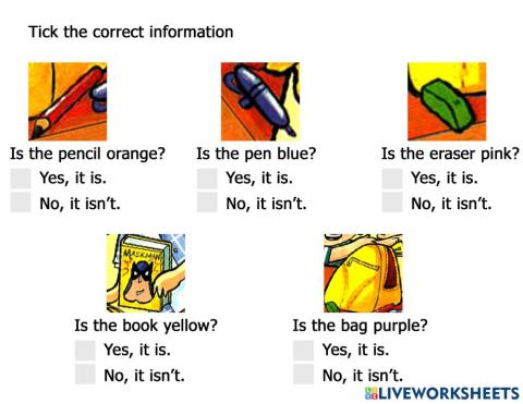 Short answers IT + TO BE