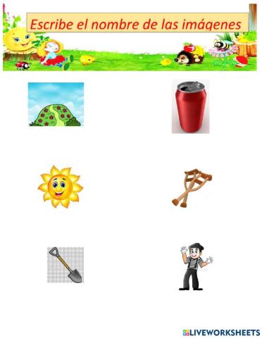 Escriba el nombre de las imágenes