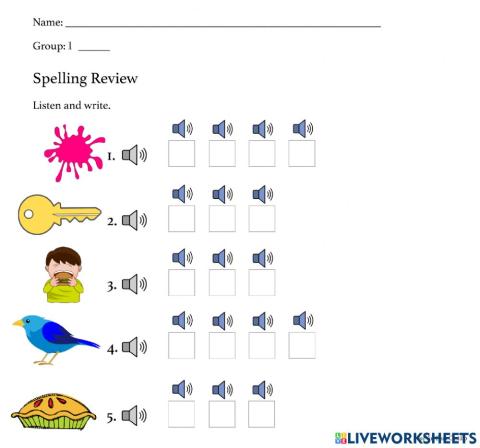 Spelling first grade 