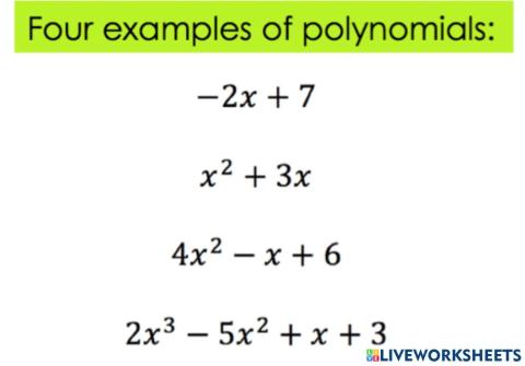 Terms of Polynomials (No auto)