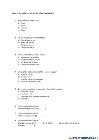 11JPN Weather Forecast Listening