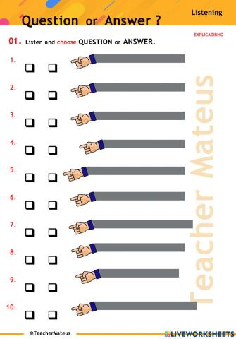 FF 1 - Unit 01 - Question or Answer - Listening