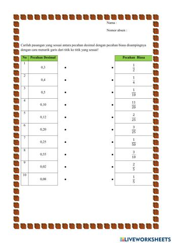 Mengubah Pecahan Desimal menjadi Pecahan Biasa