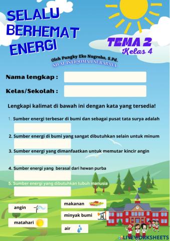 Kelas 4 Tema 2 Subtema 1 Selalu Berhemat Energi