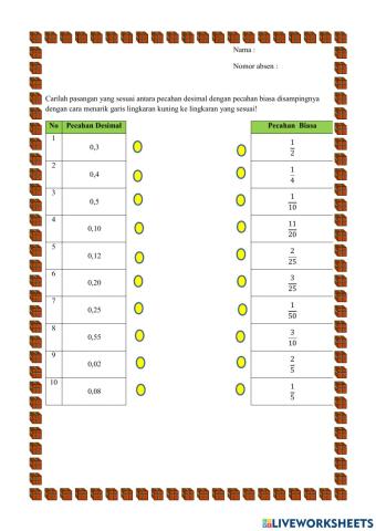 Mengubah Pecahan Desimal Menjadi Pecahan Biasa