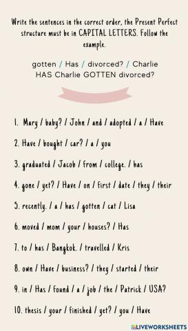 Present Perfect Yes-No Questions