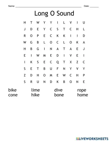 Phonics Long i and Long o