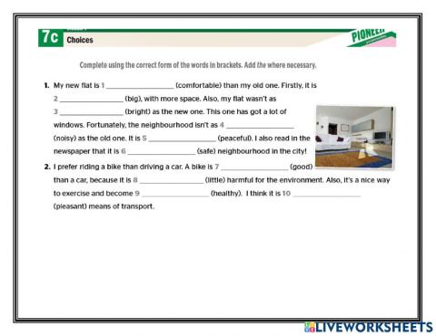 Comparative and superlative