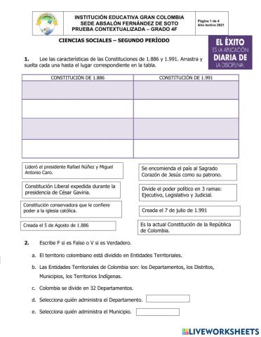 PRUEBA CONTEXTUALIZADA CIENCIAS SOCIALES GRADO 4F SEGUNDO PERIODO