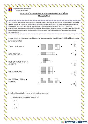 Evaluación Sumativa 2: Fracciones