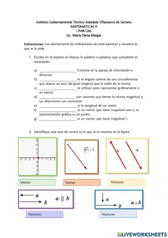 Vectores, división sintetica