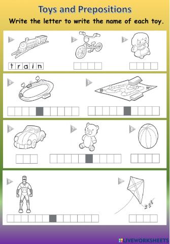 1ro. Toys and prepositions