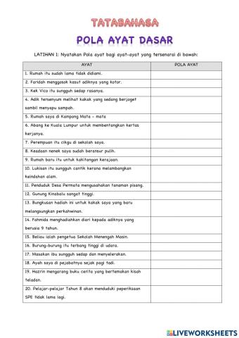 Pola ayat dasar