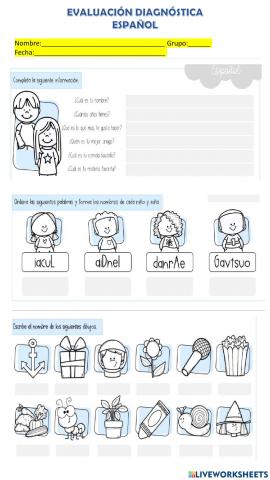 Evaluación Diagnóstica Español