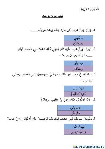 Pelajaran Tarikh islam