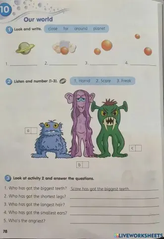 Year 3 The World around us WB pg 78