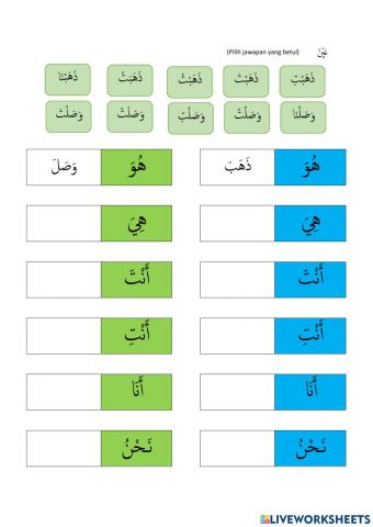 الضمير المتصل بالفعل الماضي