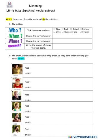 Listening : Little Miss Sunshine extract