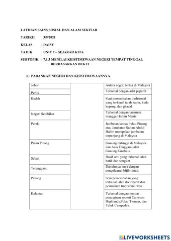 Unit 7 - sejarah kita