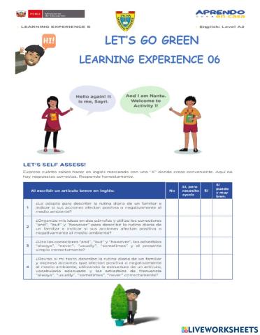 Learning experience 6 activity 1