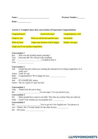 LK- Congratulation, hope, and wish