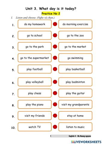 E4U3 What day is today? (Prac No2)