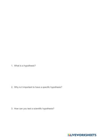1.3 Developing Hypotheses