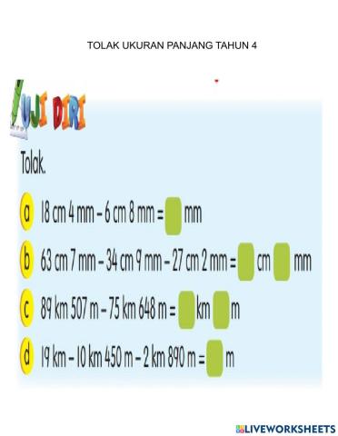 Tolak ukuran panjang