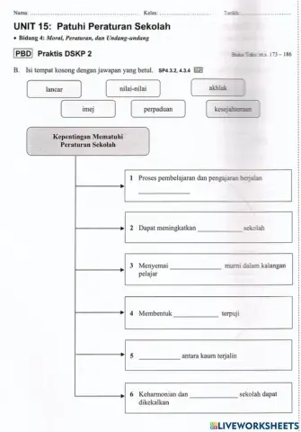 Unit 15 PATUHI PERATURAN SEKOLAH