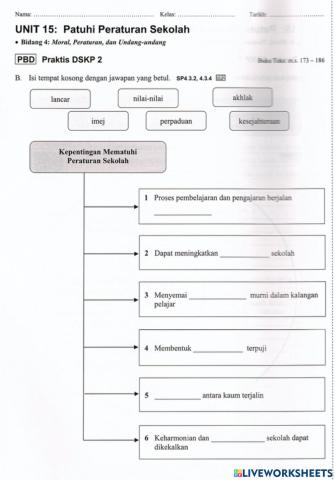 Unit 15 PATUHI PERATURAN SEKOLAH