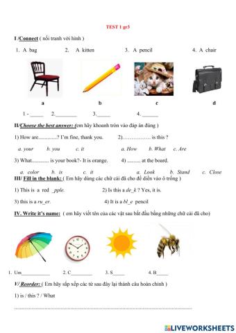 English test 1 gr3