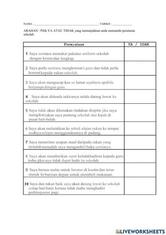 Unit 15 PATUHI PERATURAN SEKOLAH