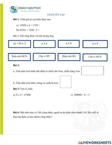 Toán ôn tập lớp 3