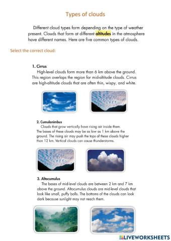 Types of clouds