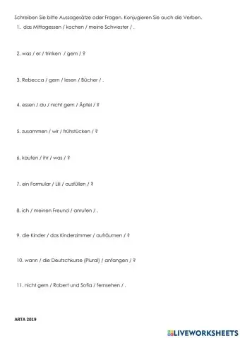 Puzzle Sätze (trennbare - untrennbar)