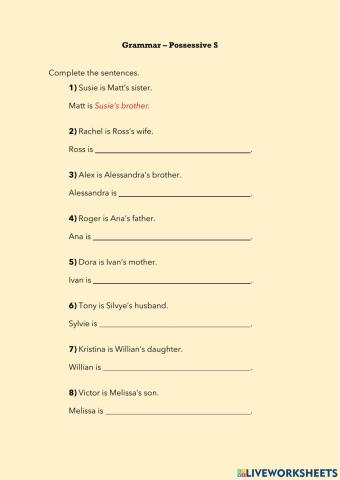 Grammar - Possessive 'S