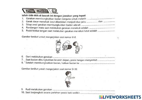 Tugas Mandiri 2 Kelas 2 (1 September 2021)
