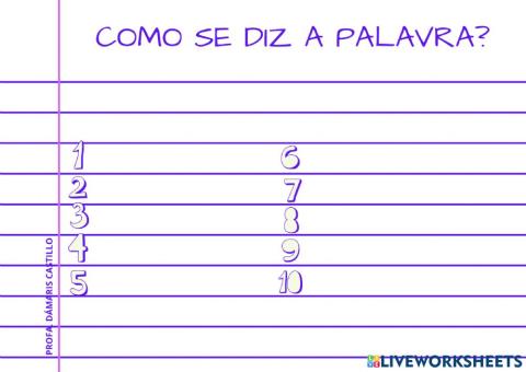Como se diz a palavra?