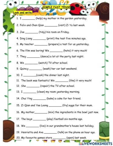 Unit 8 SImple Past Tense