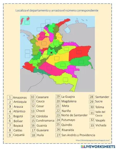 Los departamentos de Colombia