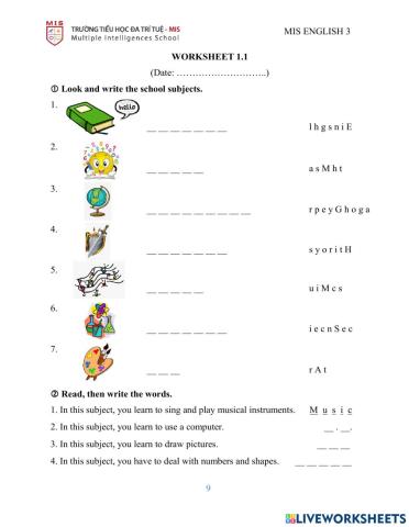 Sm3 - unit 1: our school