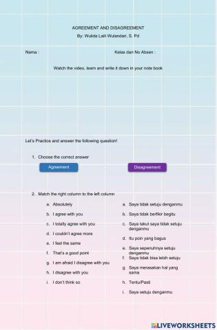 Agreement and Disagreement