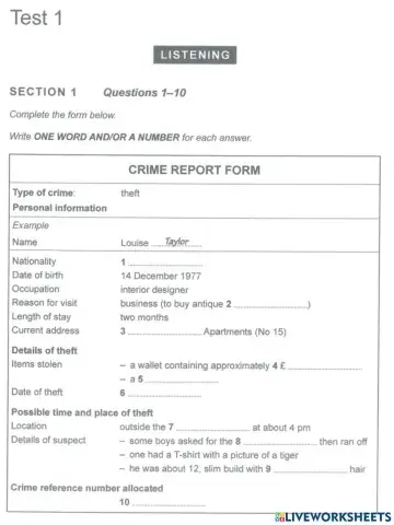 Listening - cam14 - test1 - section1