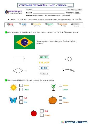 1° ano - INGLÊS - 02-09-21