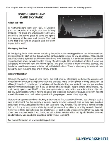 Comprehension question