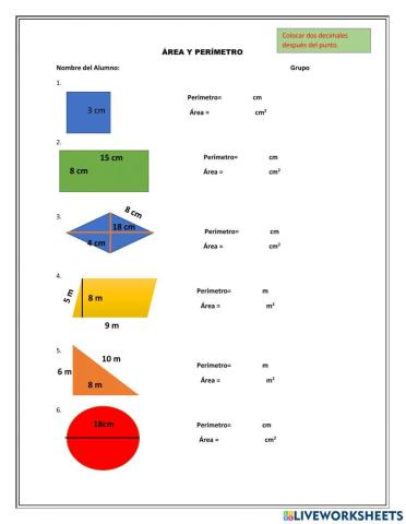 ÁREAS Y PERÍMETROS