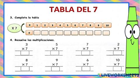 Tabla del 7