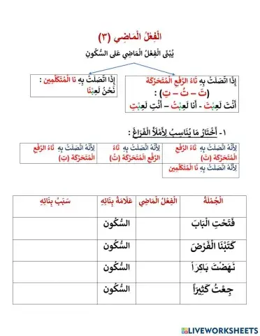 الفعل الماضي 3