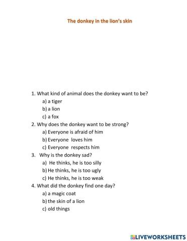 The Donkey in the Lion’s Skin