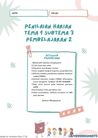LKPD Kelas 6 Tema 1 Sub Tema 3 Pembelajaran 2